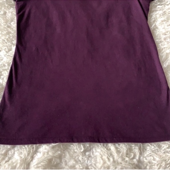 Anna Sui Purple Top/Tee/T shirt Sz S Embellished Crystals Embroidered Neckline - Picture 3 of 12